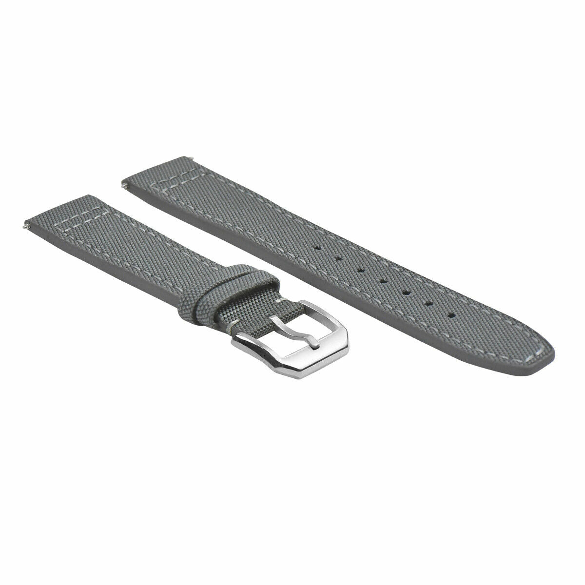 22MM CANVAS LEATHER WATCH BAND STRAP FOR IWC PILOT TOP GUN PORTUGUESE GREY