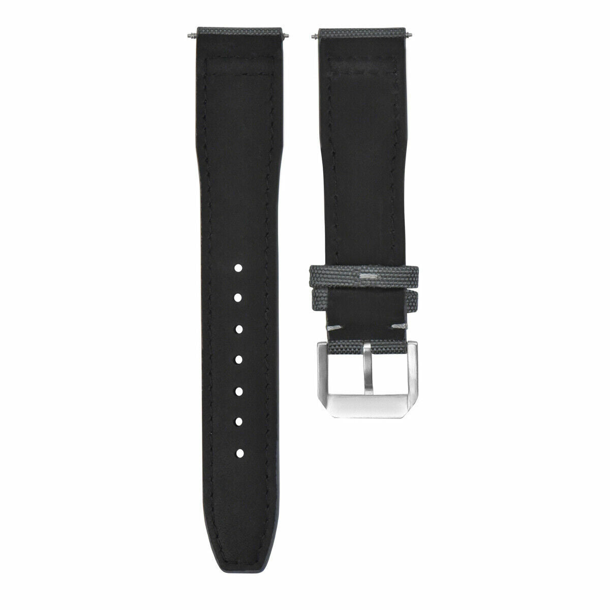 22MM CANVAS LEATHER WATCH BAND STRAP FOR IWC PILOT TOP GUN PORTUGUESE GREY