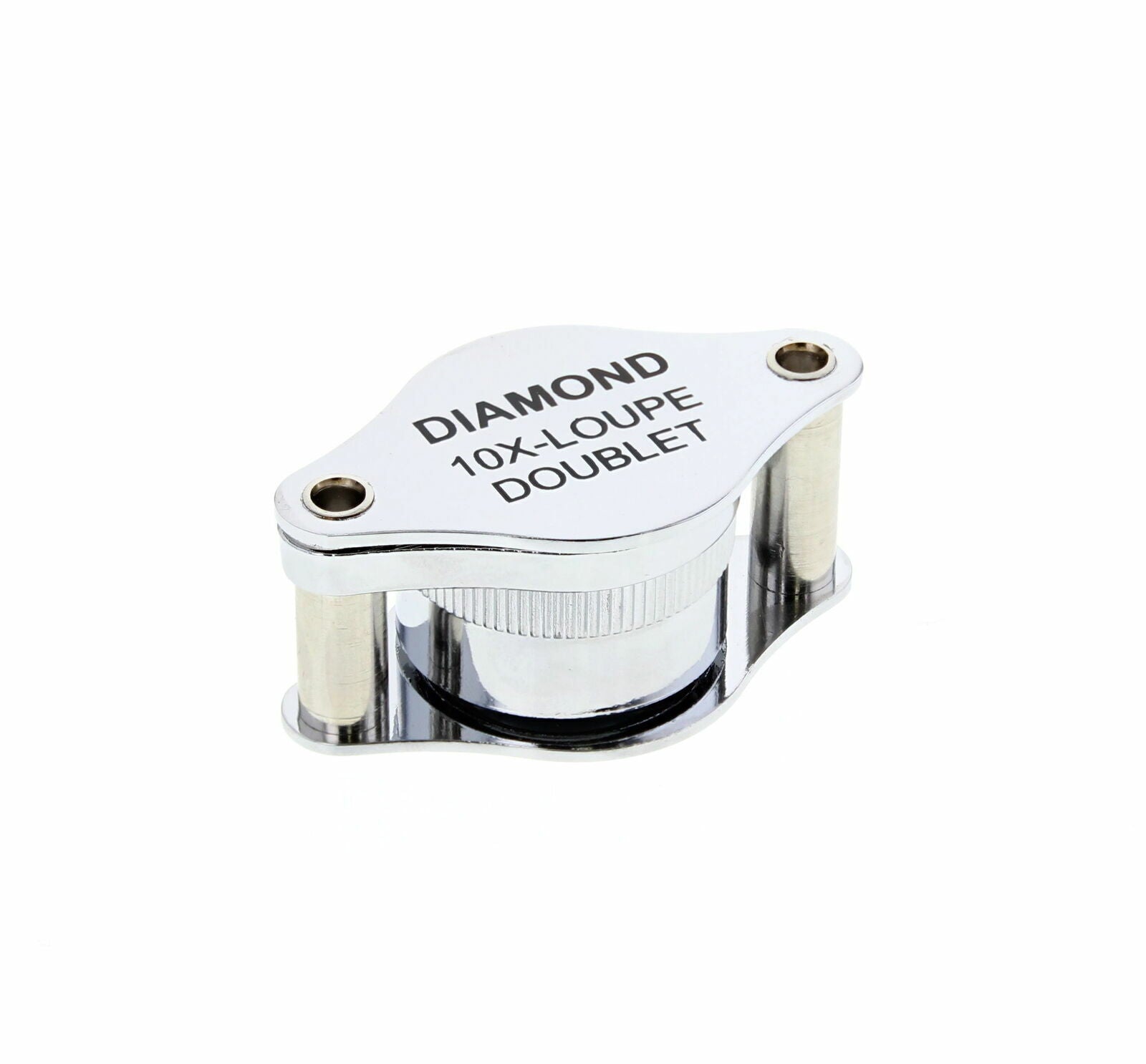 JEWELERS LOUPE 10X POWER DIAMOND DOUBLET LOUPE SILVER MAGNIFIER TOOL S/STEEL