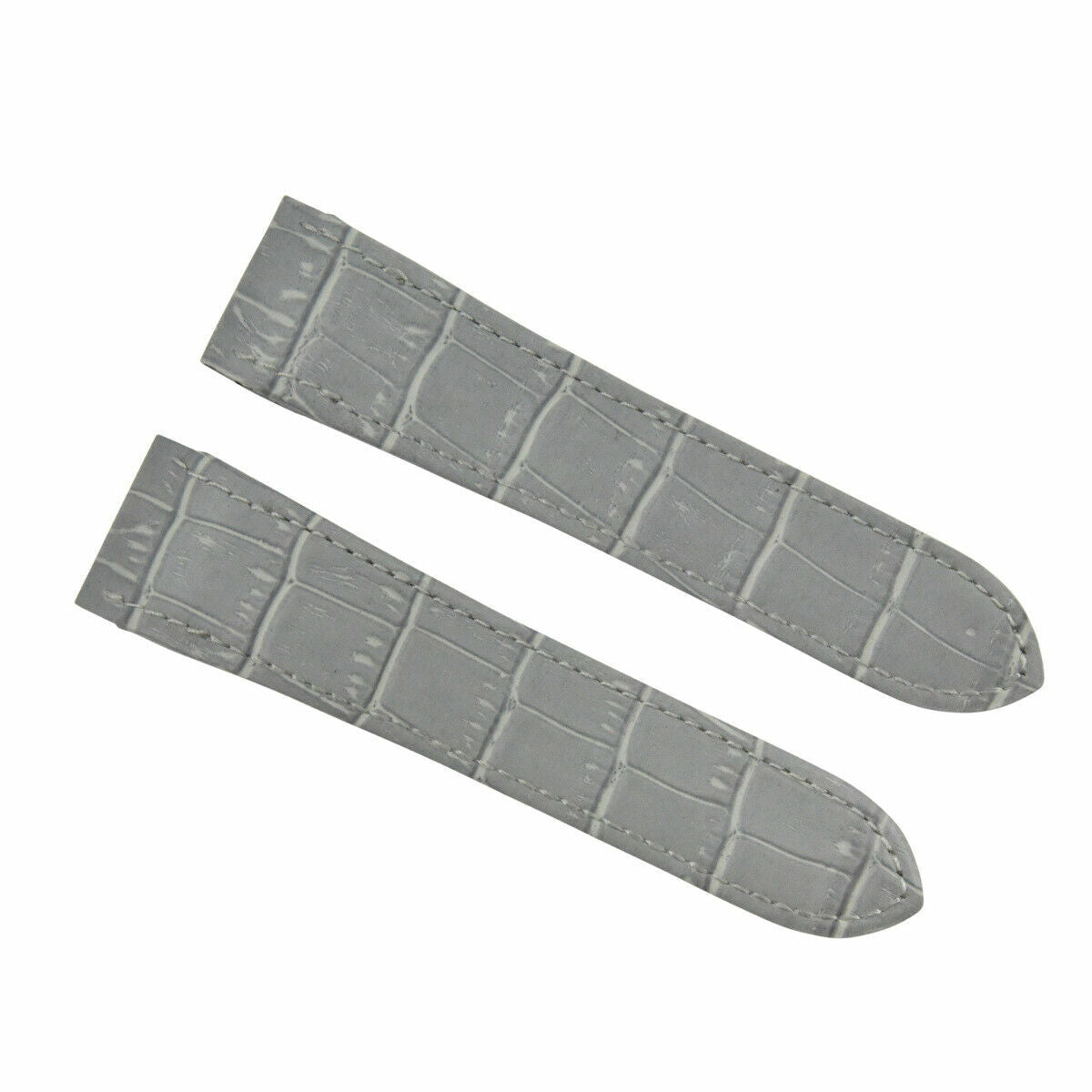 20MM LEATHER STRAP ALLIGATOR BAND FOR CARTIER SANTOS 100 2878 MIDSIZE 33MM GRAY