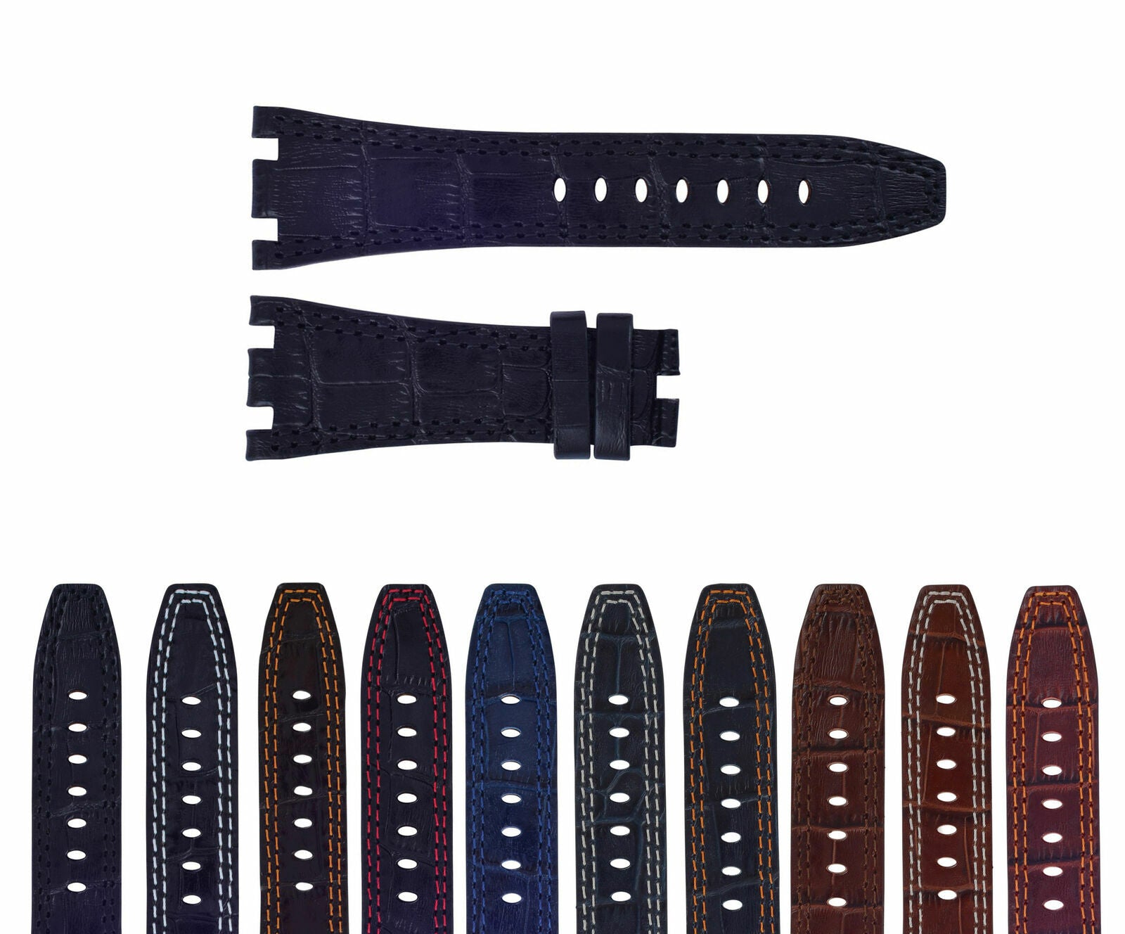 28MM LEATHER WATCH STRAP BAND FOR AP 42MM AUDEMARS PIGUET 15703ST 26470ST 15710