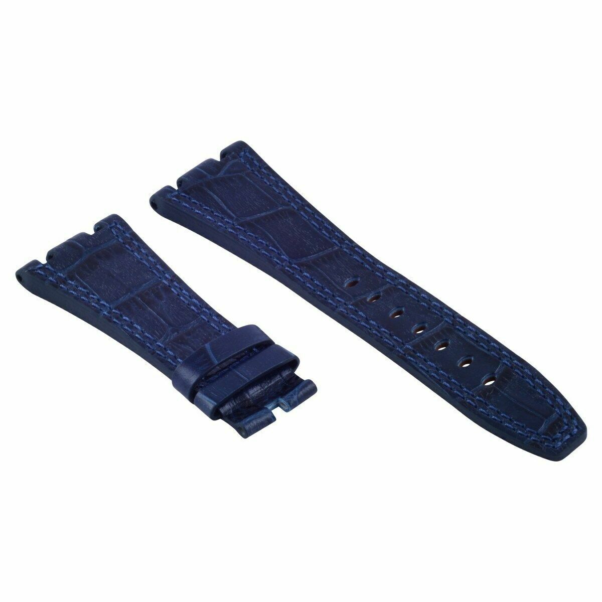 28MM LEATHER WATCH STRAP BAND FOR AP 42MM AUDEMARS PIGUET 15703ST 26470ST 15710, Blue, view 3