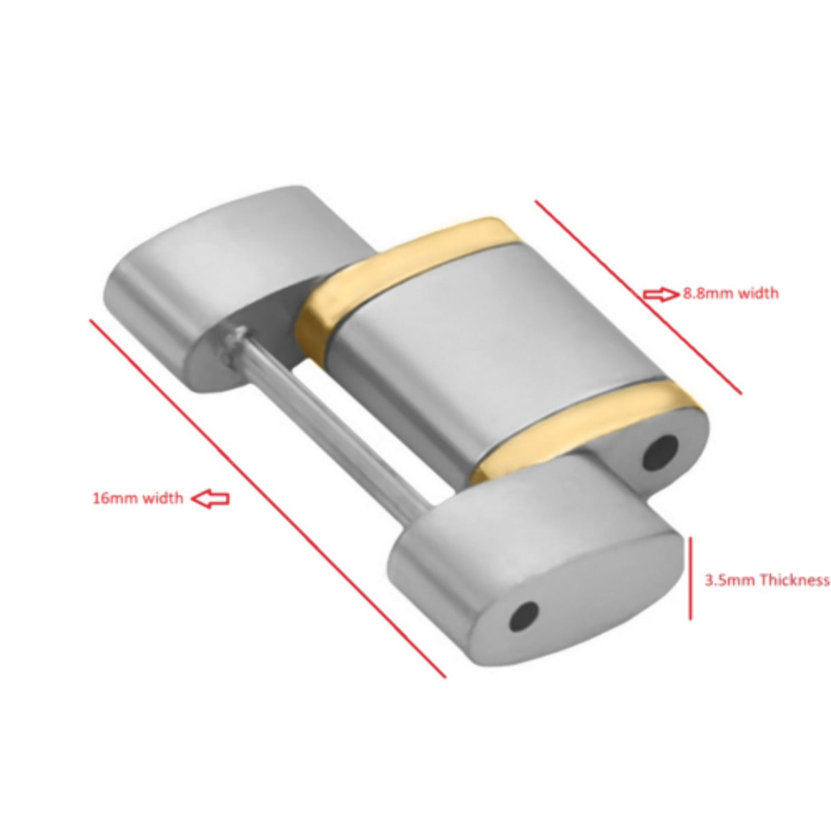 16MM LINKS SOLID FOR WATCH BAND OMEGA SPEEDMASTER MOON WATCH TWO TONE GOLD