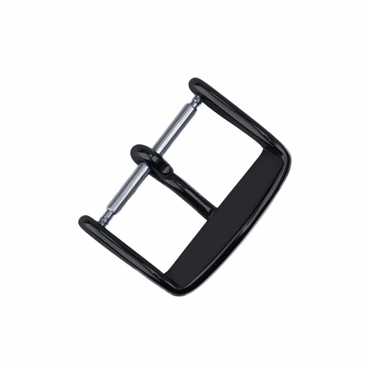 16MM-26MM GENUINE REGULAR BUCKLE CLASP FOR LEATHER RUBBER WATCH BAND STRAP HEAVY, Black, view 3