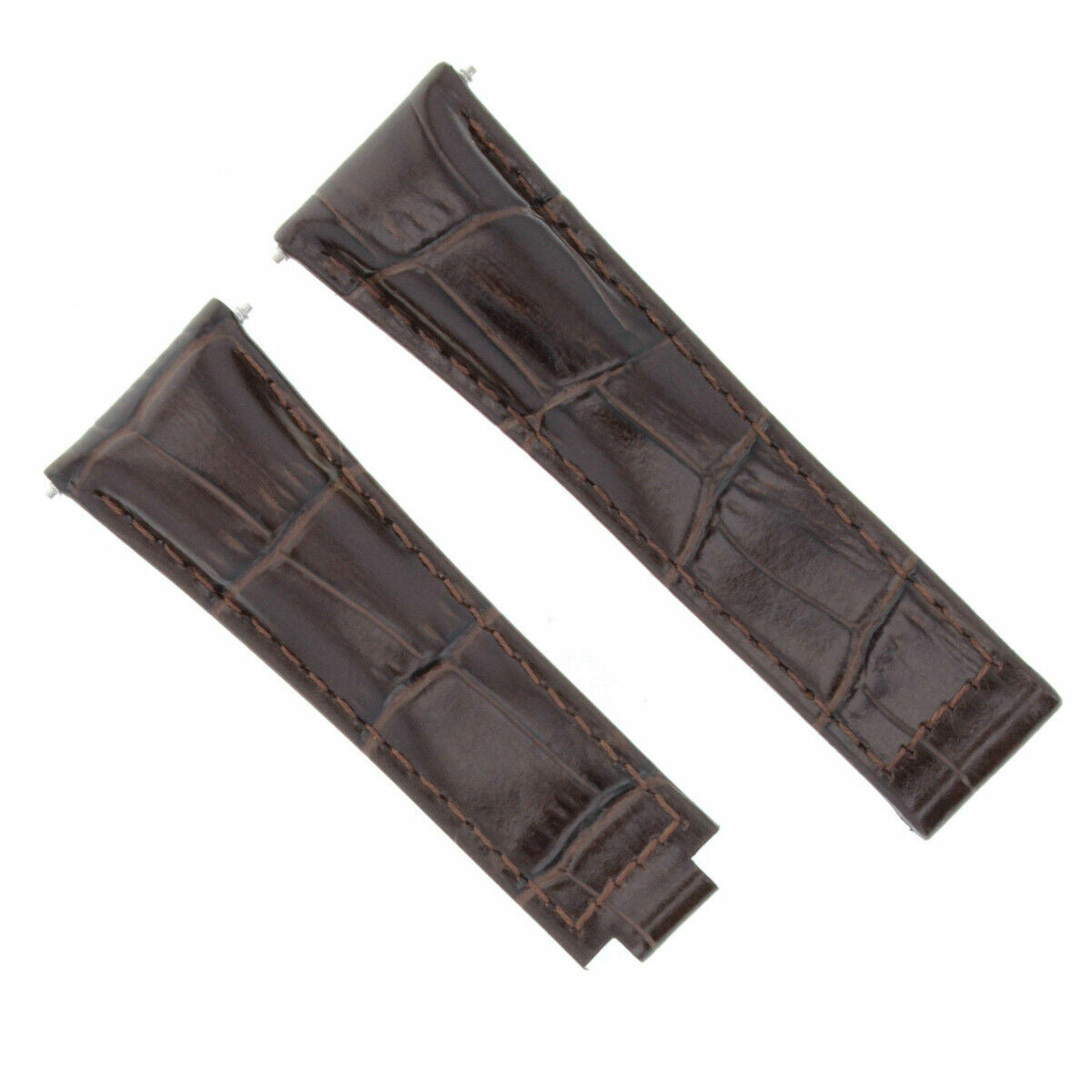 LEATHER WATCH STRAP BAND FOR ROLEX DAYTONA 16518 16519 16520 16528 D/BROWN LONG