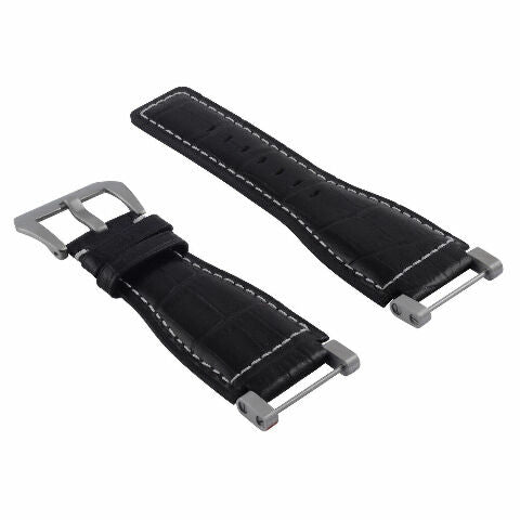 24MM GENUINE LEATHER WATCH BAND STRAP WITH STAINLESS STEEL ADAPTER FOR SUUNTO