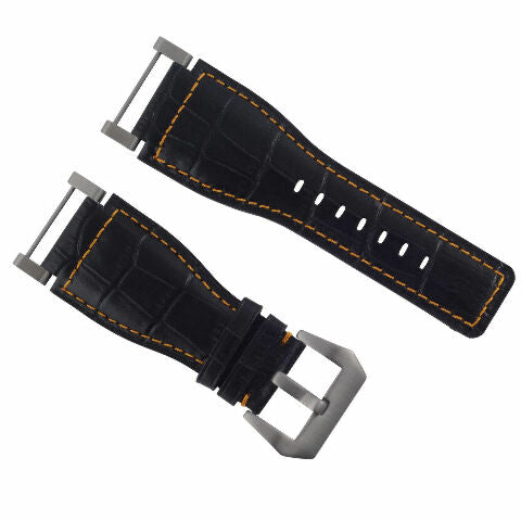 24MM GENUINE LEATHER WATCH BAND STRAP WITH STAINLESS STEEL ADAPTER FOR SUUNTO