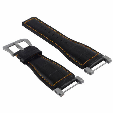 24MM GENUINE LEATHER WATCH BAND STRAP WITH STAINLESS STEEL ADAPTER FOR SUUNTO