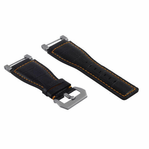 24MM GENUINE LEATHER WATCH BAND STRAP WITH STAINLESS STEEL ADAPTER FOR SUUNTO