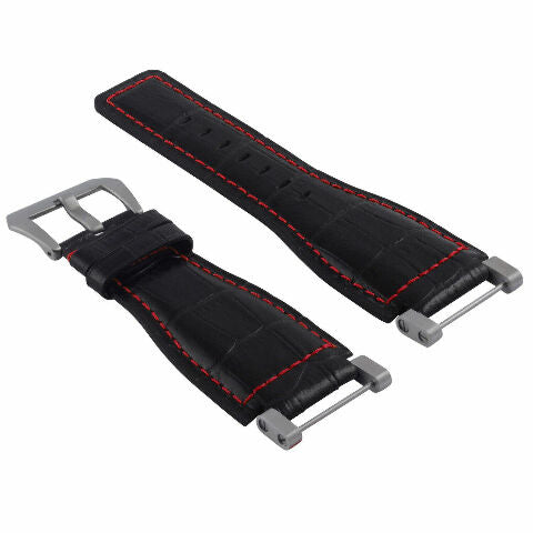 24MM GENUINE LEATHER WATCH BAND STRAP WITH STAINLESS STEEL ADAPTER FOR SUUNTO