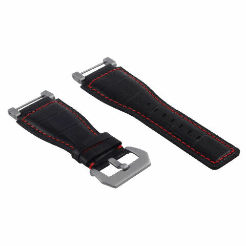 24MM GENUINE LEATHER WATCH BAND STRAP WITH STAINLESS STEEL ADAPTER FOR SUUNTO