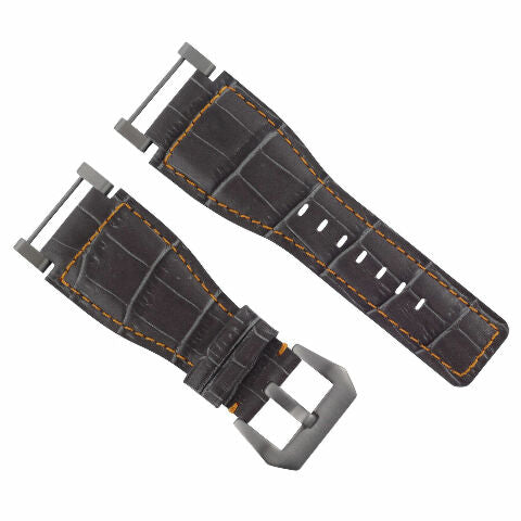 24MM GENUINE LEATHER WATCH BAND STRAP WITH STAINLESS STEEL ADAPTER FOR SUUNTO
