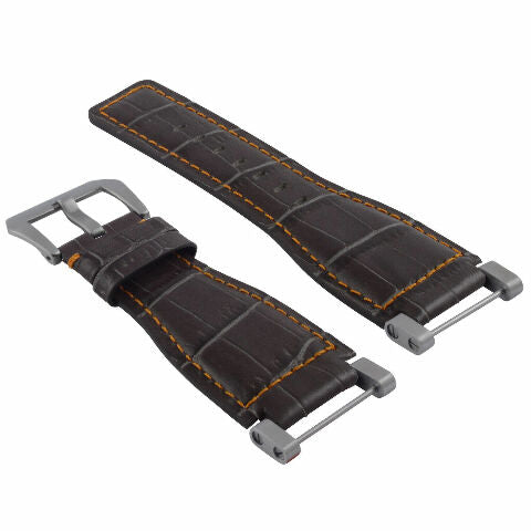 24MM GENUINE LEATHER WATCH BAND STRAP WITH STAINLESS STEEL ADAPTER FOR SUUNTO
