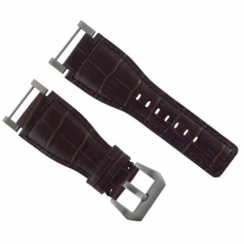 24MM GENUINE LEATHER WATCH BAND STRAP WITH STAINLESS STEEL ADAPTER FOR SUUNTO