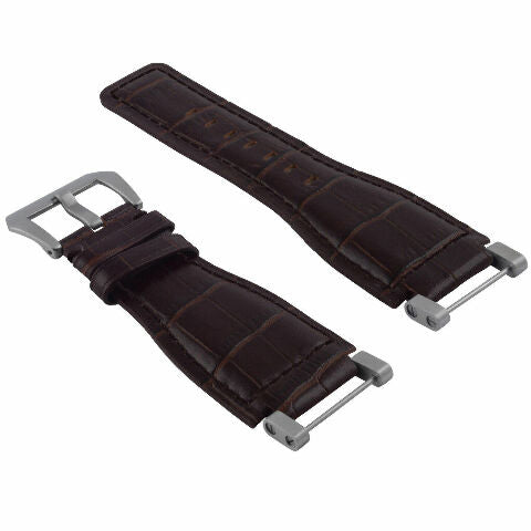 24MM GENUINE LEATHER WATCH BAND STRAP WITH STAINLESS STEEL ADAPTER FOR SUUNTO