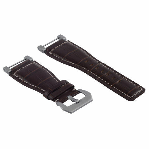 24MM GENUINE LEATHER WATCH BAND STRAP WITH STAINLESS STEEL ADAPTER FOR SUUNTO