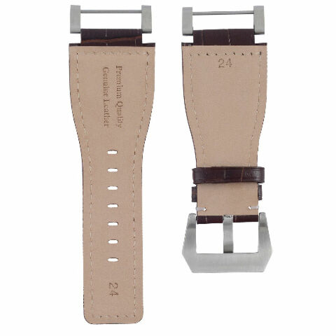 24MM GENUINE LEATHER WATCH BAND STRAP WITH STAINLESS STEEL ADAPTER FOR SUUNTO