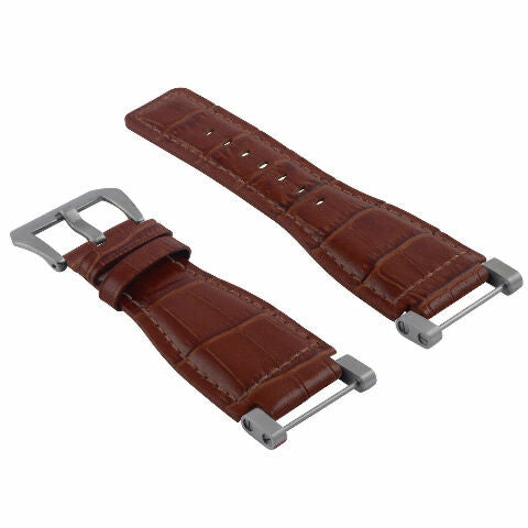24MM GENUINE LEATHER WATCH BAND STRAP WITH STAINLESS STEEL ADAPTER FOR SUUNTO