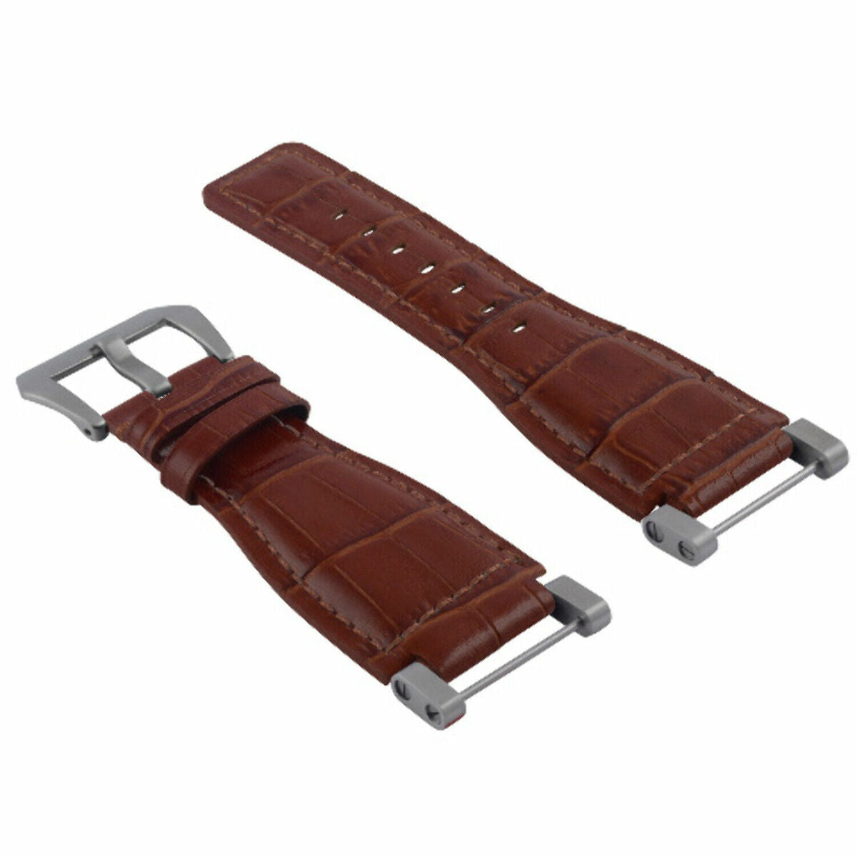 24MM GENUINE LEATHER WATCH BAND STRAP WITH STAINLESS STEEL ADAPTER FOR SUUNTO, Tan, view 2