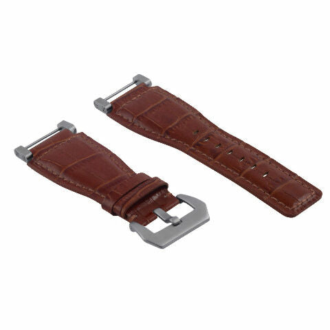 24MM GENUINE LEATHER WATCH BAND STRAP WITH STAINLESS STEEL ADAPTER FOR SUUNTO