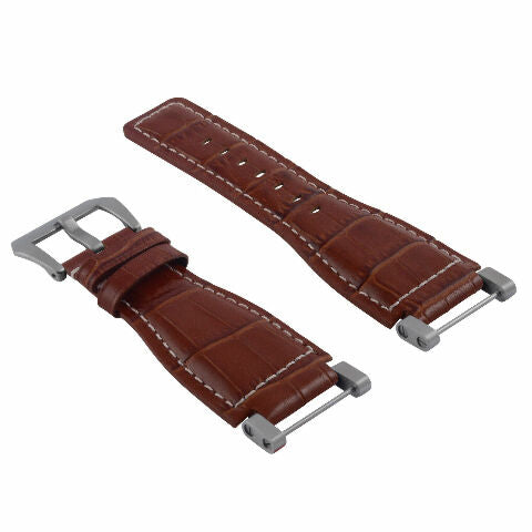 24MM GENUINE LEATHER WATCH BAND STRAP WITH STAINLESS STEEL ADAPTER FOR SUUNTO