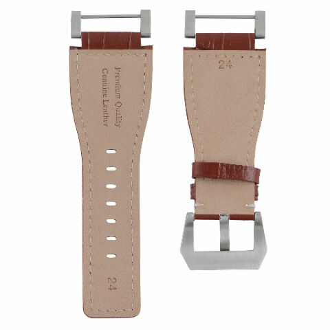 24MM GENUINE LEATHER WATCH BAND STRAP WITH STAINLESS STEEL ADAPTER FOR SUUNTO