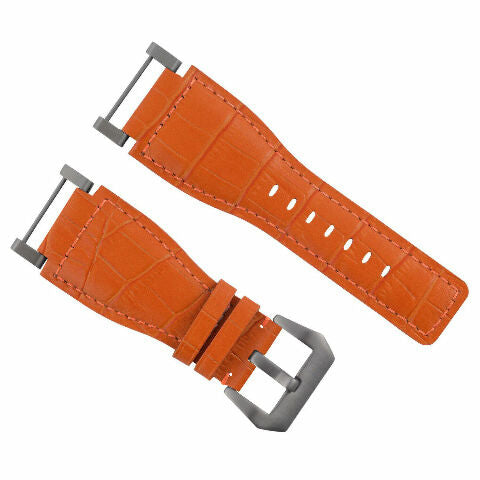 24MM GENUINE LEATHER WATCH BAND STRAP WITH STAINLESS STEEL ADAPTER FOR SUUNTO