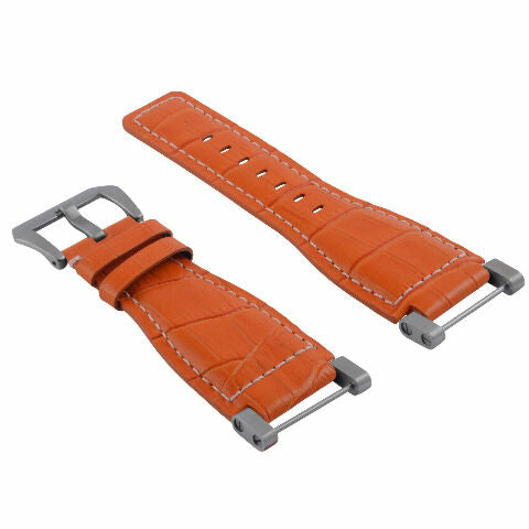 24MM GENUINE LEATHER WATCH BAND STRAP WITH STAINLESS STEEL ADAPTER FOR SUUNTO
