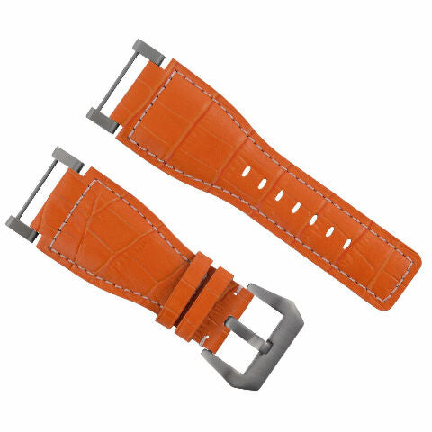 24MM GENUINE LEATHER WATCH BAND STRAP WITH STAINLESS STEEL ADAPTER FOR SUUNTO