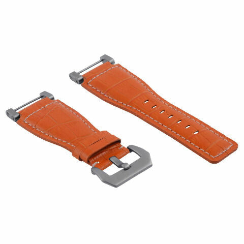 24MM GENUINE LEATHER WATCH BAND STRAP WITH STAINLESS STEEL ADAPTER FOR SUUNTO
