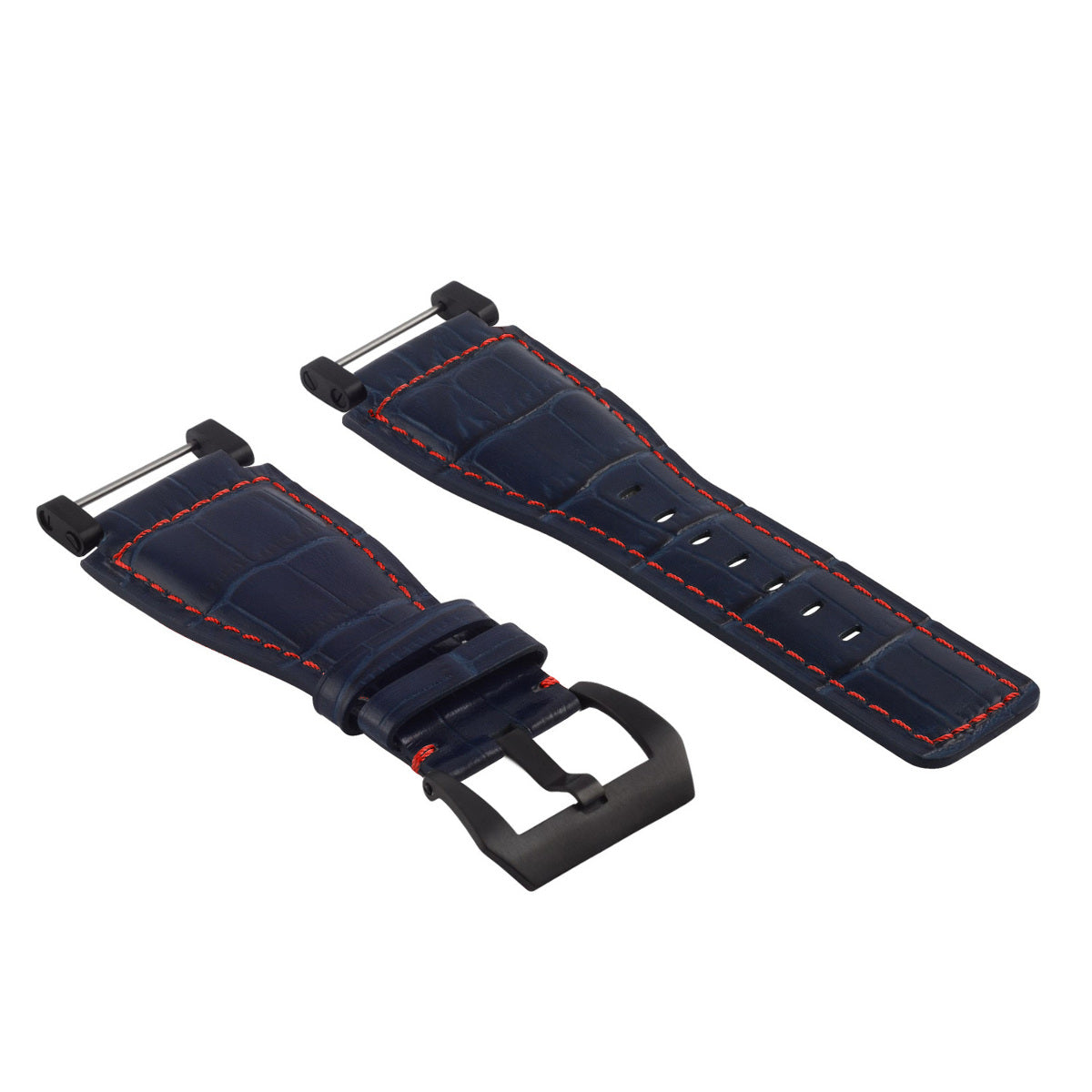 24MM REPLACEMENT LEATHER WATCH BAND STRAP WITH BLACK PVD ADAPTER FOR SUUNTO CORE