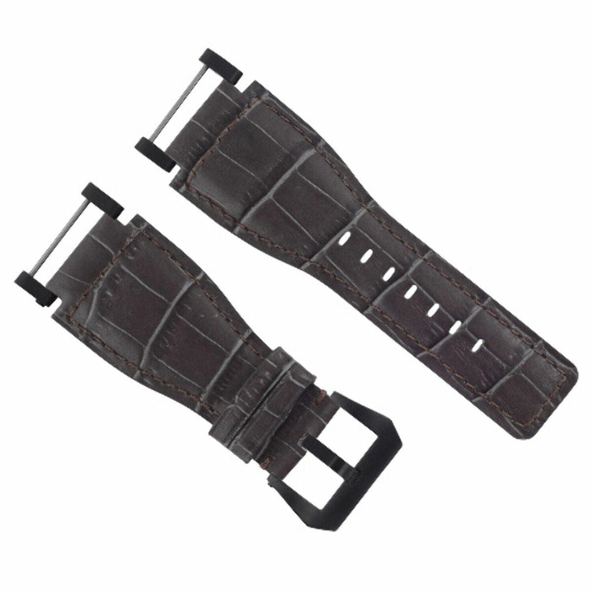 24MM REPLACEMENT LEATHER WATCH BAND STRAP WITH BLACK PVD ADAPTER FOR SUUNTO CORE