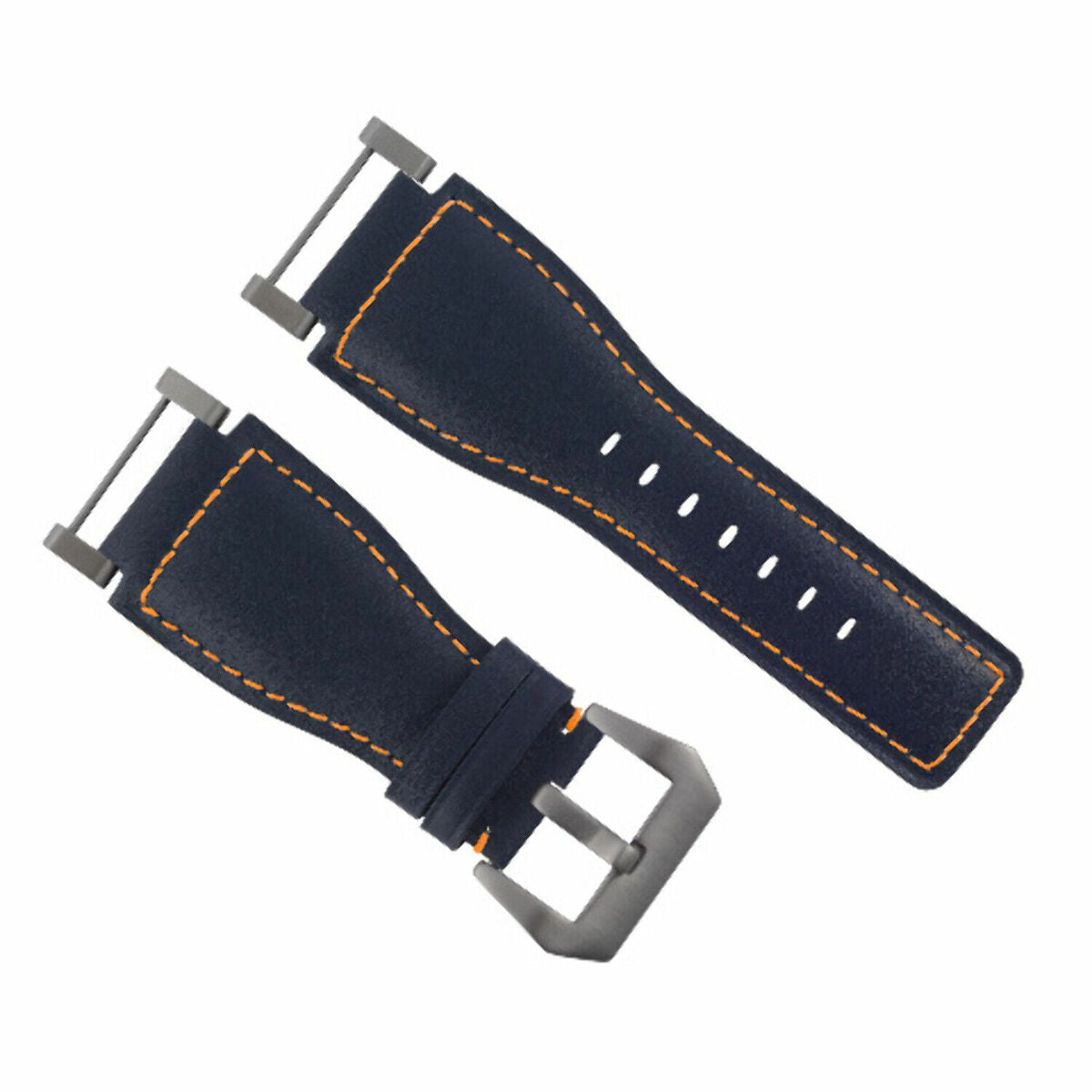24MM LEATHER WATCH BAND STRAP SMOOTH WITH STAINLESS ADAPTER FOR SUUNTO CORE