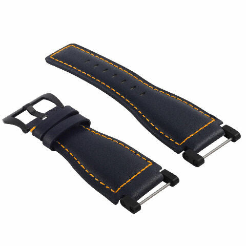 24MM GENUINE LEATHER WATCH BAND STRAP SMOOTH WITH BLACK ADAPTER FOR SUUNTO CORE