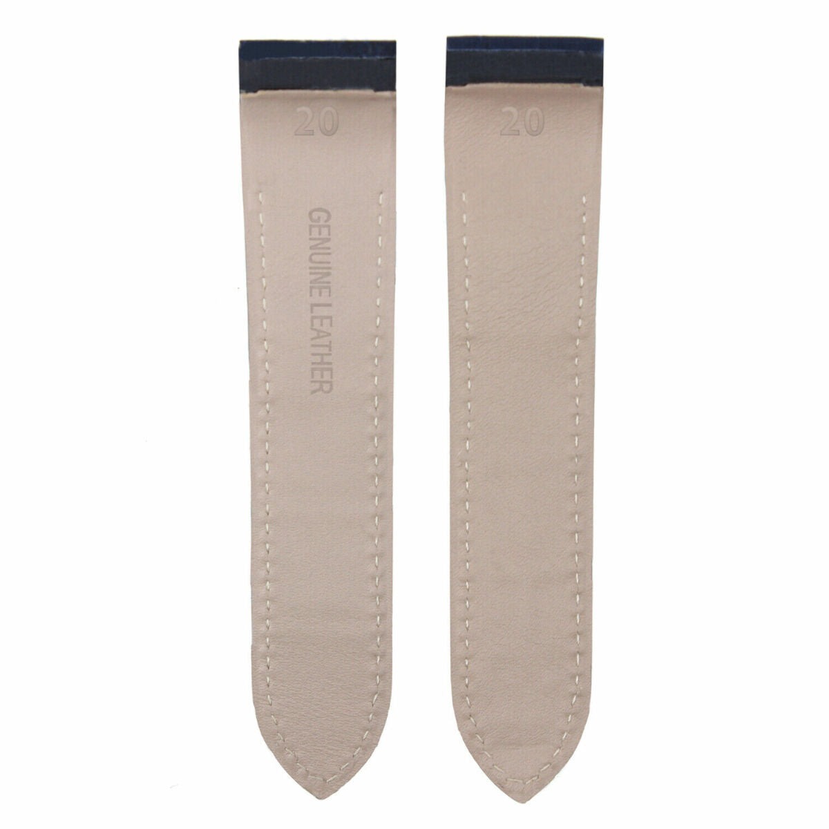 20-23-24.5MM LEATHER WATCH BAND STRAP FOR CARTIER SANTOS 100 XL CHRONOGRAPH, Blue, front view