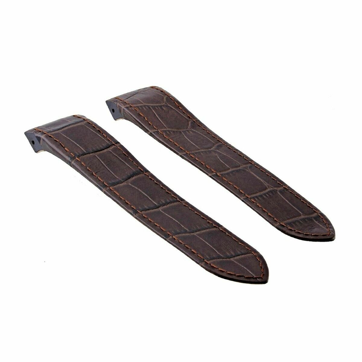 20-23-24.5MM LEATHER WATCH BAND STRAP FOR CARTIER SANTOS 100 XL CHRONOGRAPH, Brown, view 3