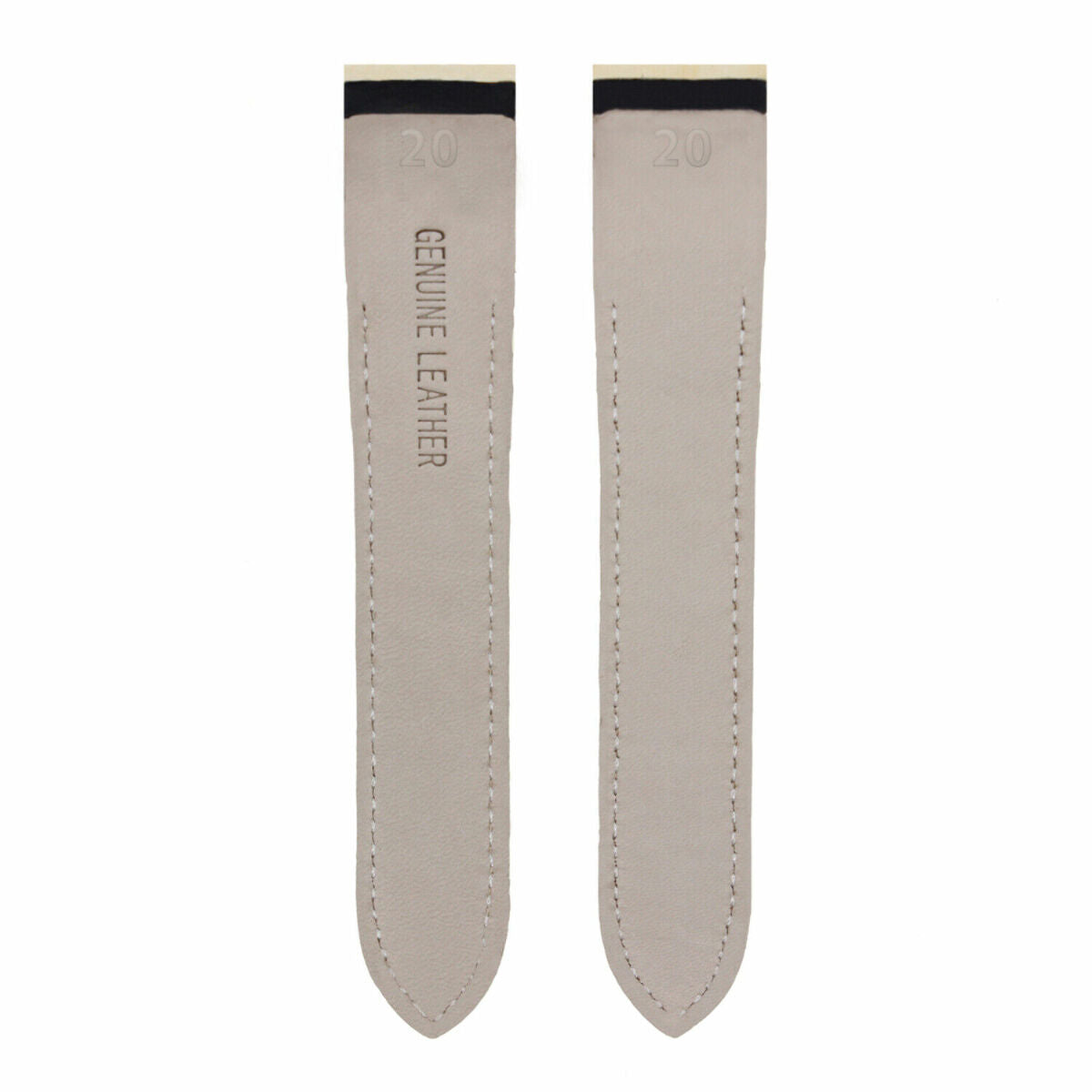 20-23-24.5MM LEATHER WATCH BAND STRAP FOR CARTIER SANTOS 100 XL CHRONOGRAPH, Beige, front view