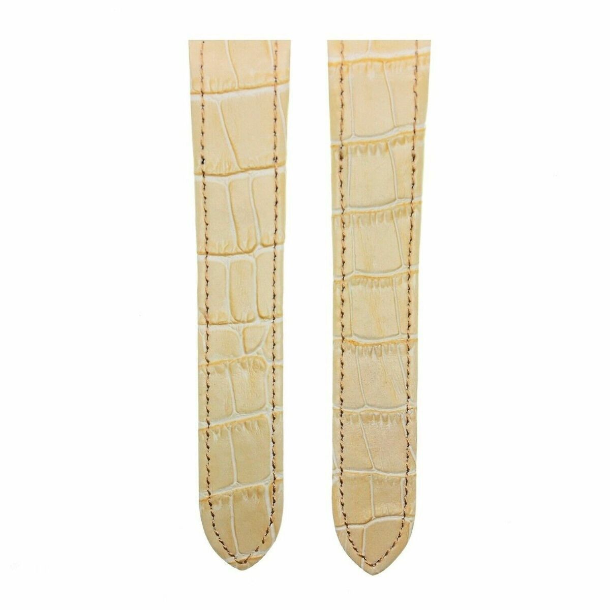 20-23-24.5MM LEATHER WATCH BAND STRAP FOR CARTIER SANTOS 100 XL CHRONOGRAPH, Beige
