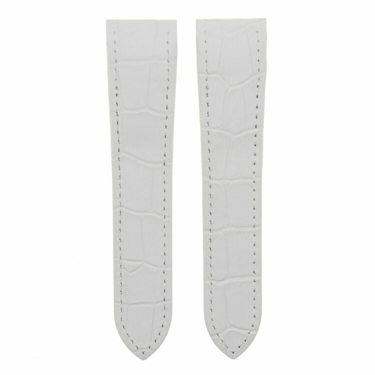 20-23-24.5MM LEATHER WATCH BAND STRAP FOR CARTIER SANTOS 100 XL CHRONOGRAPH, White