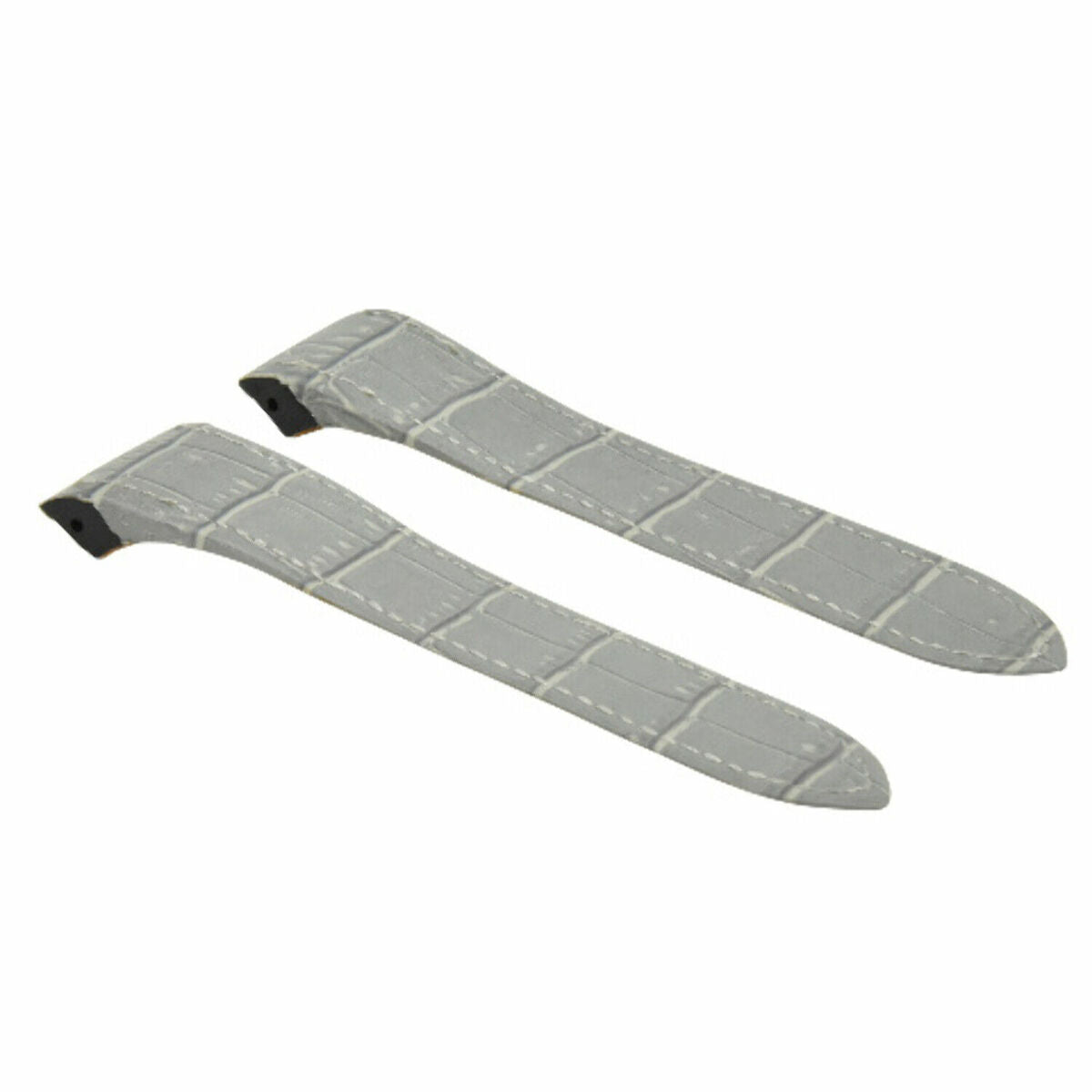 20-23-24.5MM LEATHER WATCH BAND STRAP FOR CARTIER SANTOS 100 XL CHRONOGRAPH, Grey, view 3