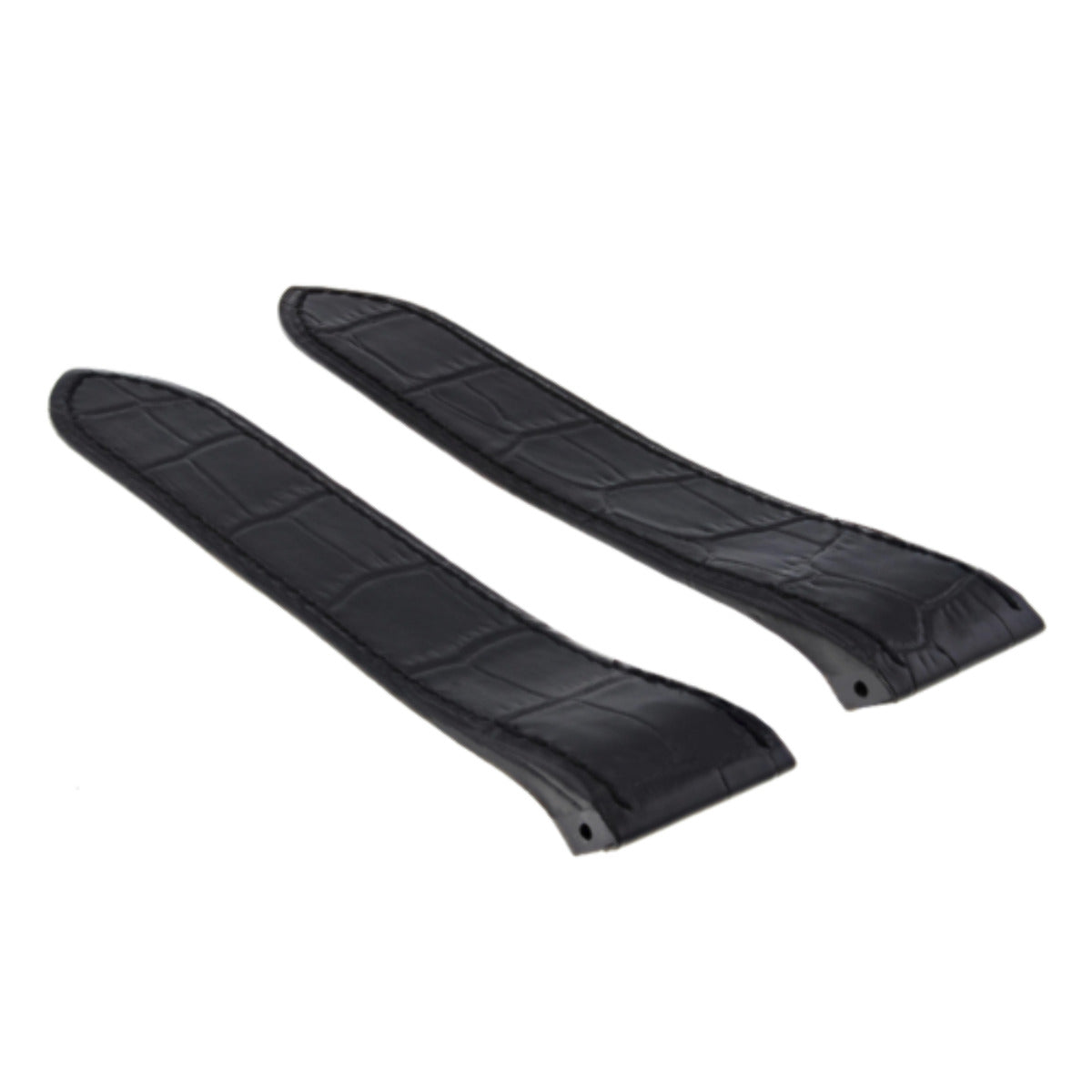 20-23-24.5MM LEATHER WATCH BAND STRAP FOR CARTIER SANTOS 100 XL CHRONOGRAPH, Black - M2656 - 2667, view 2