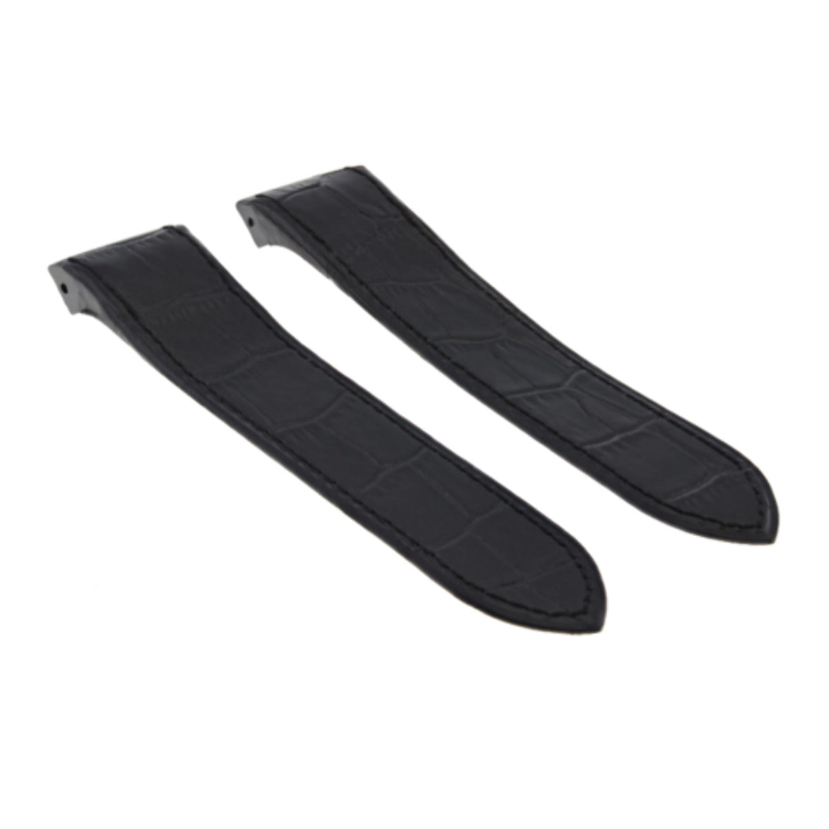 20-23-24.5MM LEATHER WATCH BAND STRAP FOR CARTIER SANTOS 100 XL CHRONOGRAPH, Black - M2656 - 2667, view 3
