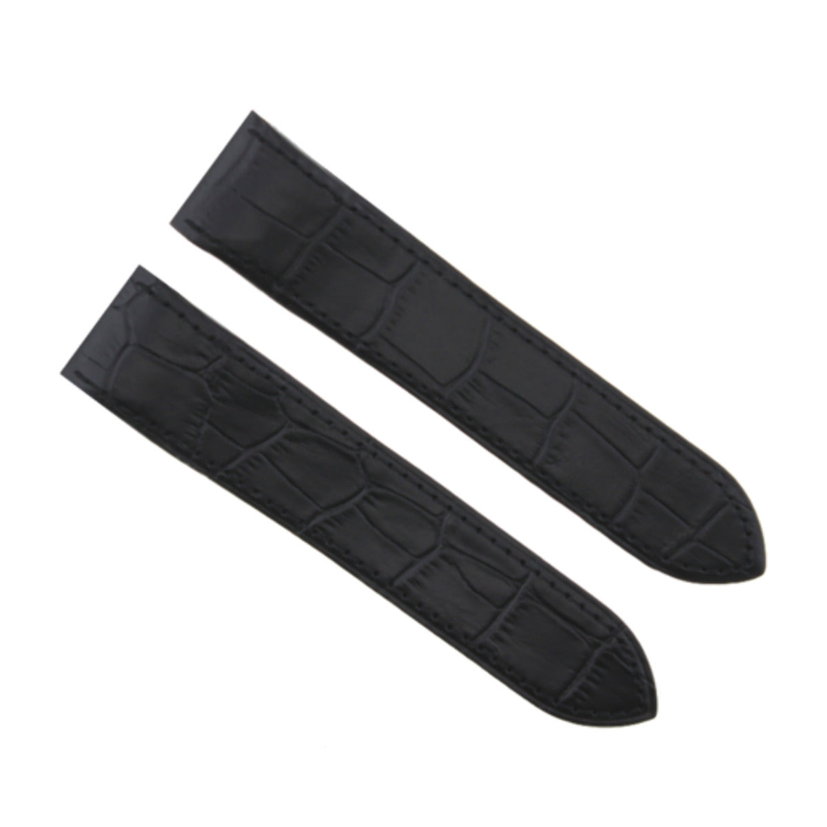 20-23-24.5MM LEATHER WATCH BAND STRAP FOR CARTIER SANTOS 100 XL CHRONOGRAPH, Black - M2656 - 2667