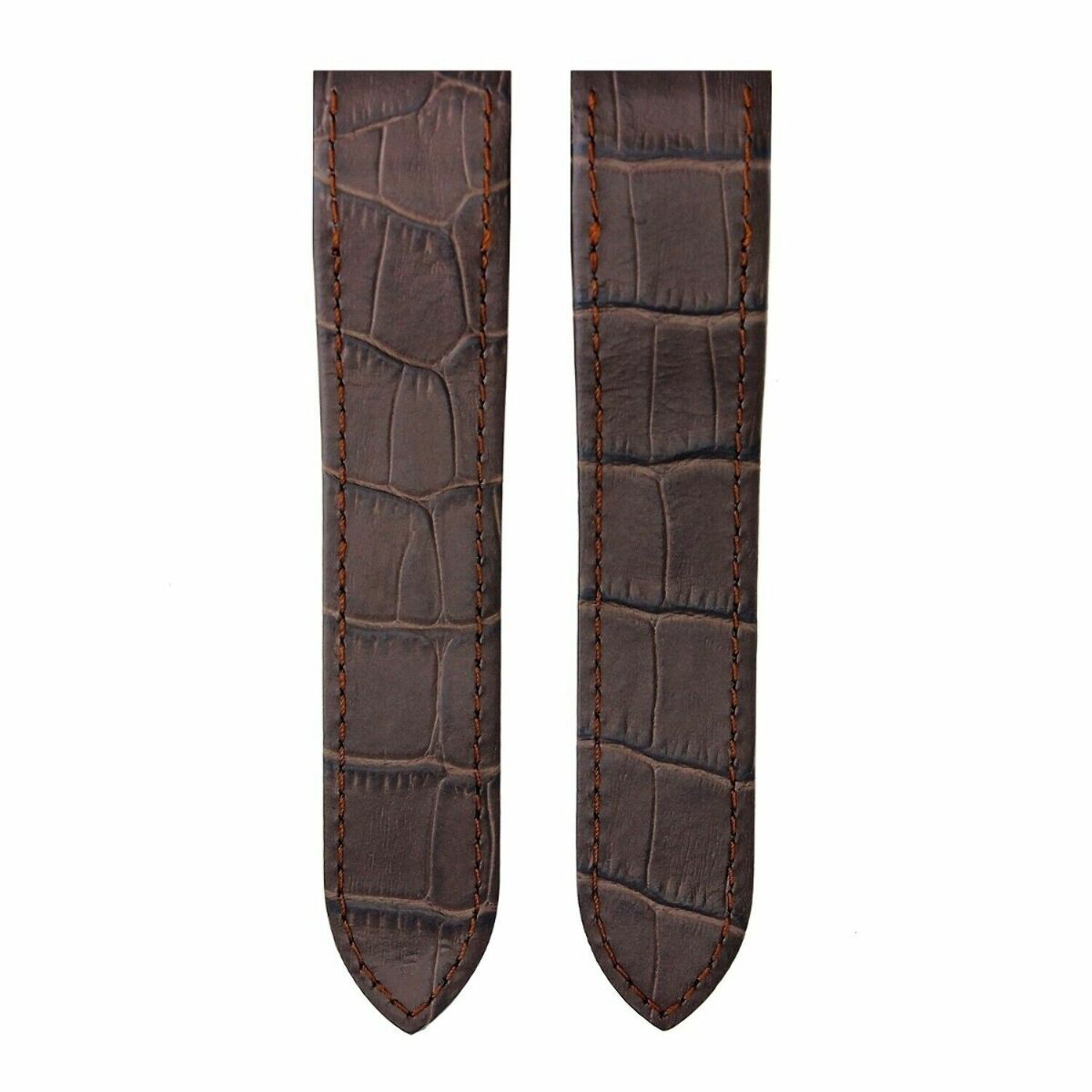 20-23-24.5MM LEATHER WATCH BAND STRAP FOR CARTIER SANTOS 100 XL CHRONOGRAPH, Dark Brown