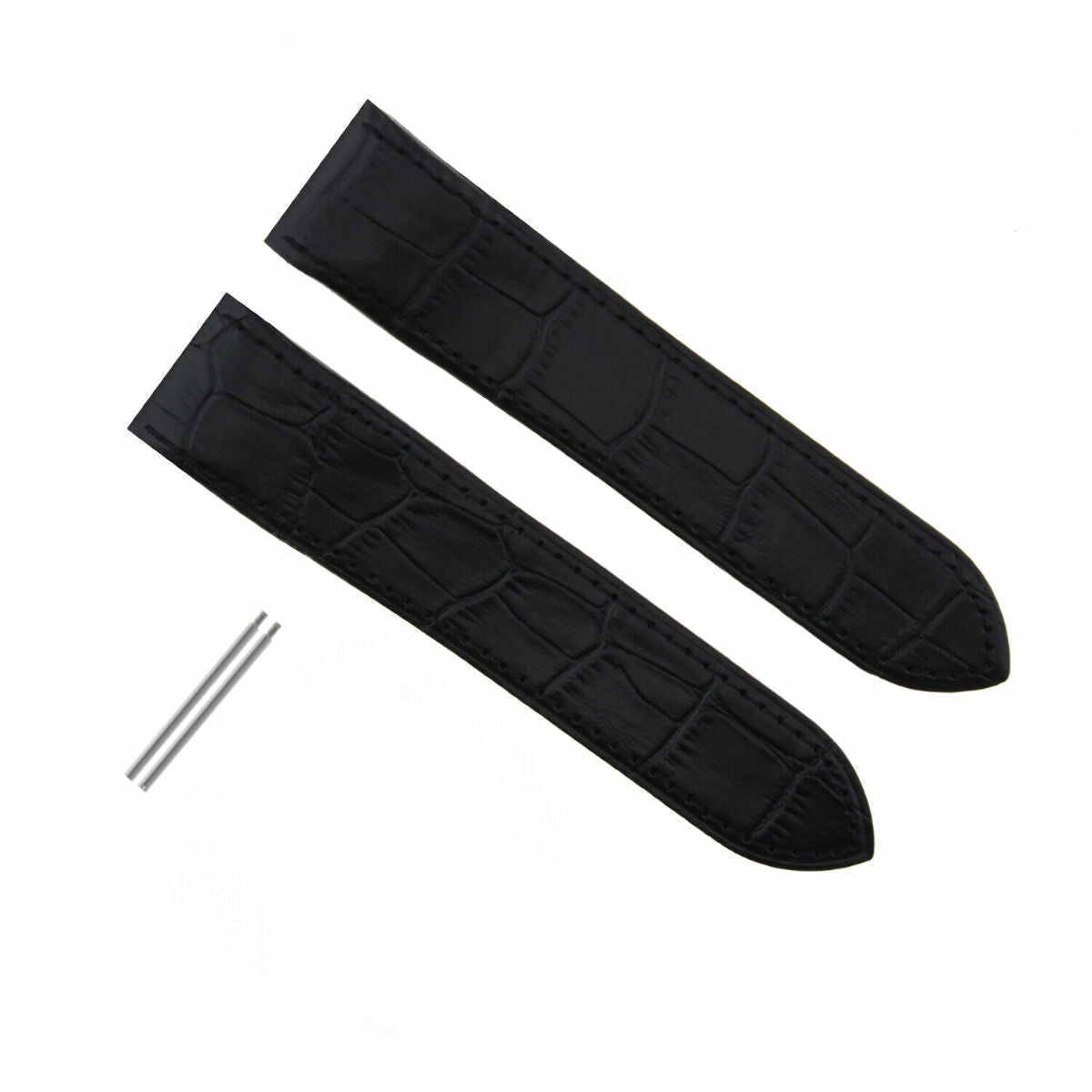 SCREW + 20-23-24.5MM ALLIGATOR GRAIN LEATHER STRAP FOR CARTIER SANTOS 100 XL