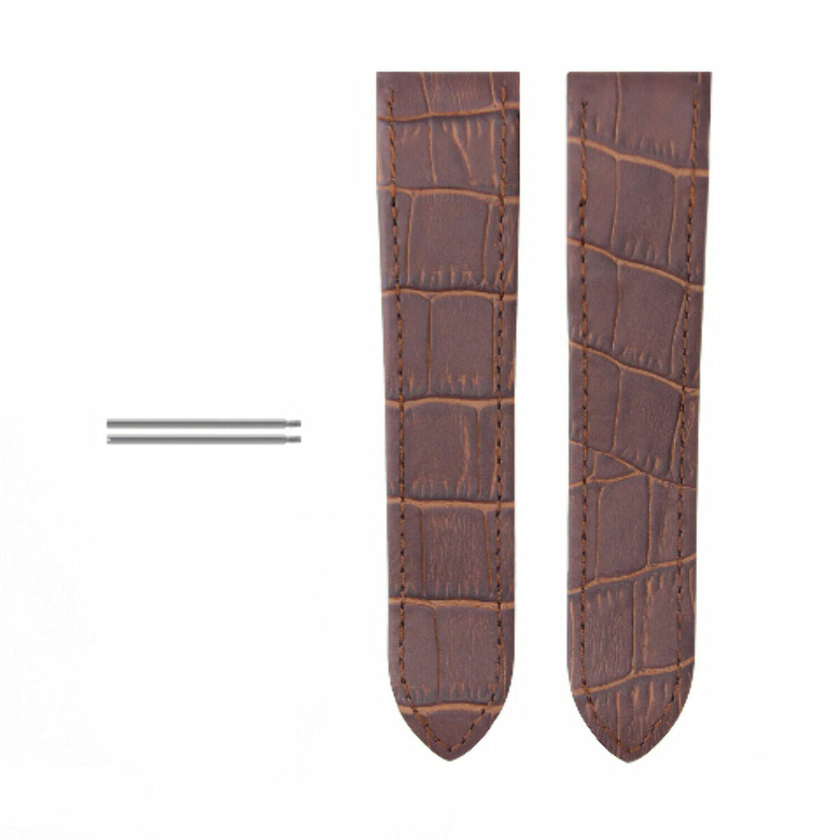 SCREW + 20-23-24.5MM ALLIGATOR GRAIN LEATHER STRAP FOR CARTIER SANTOS 100 XL