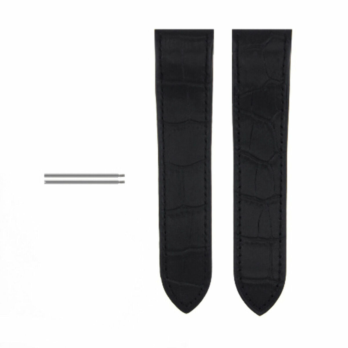 SCREW + 20-23-24.5MM ALLIGATOR GRAIN LEATHER STRAP FOR CARTIER SANTOS 100 XL, Black - M2656 - 2667, view 2