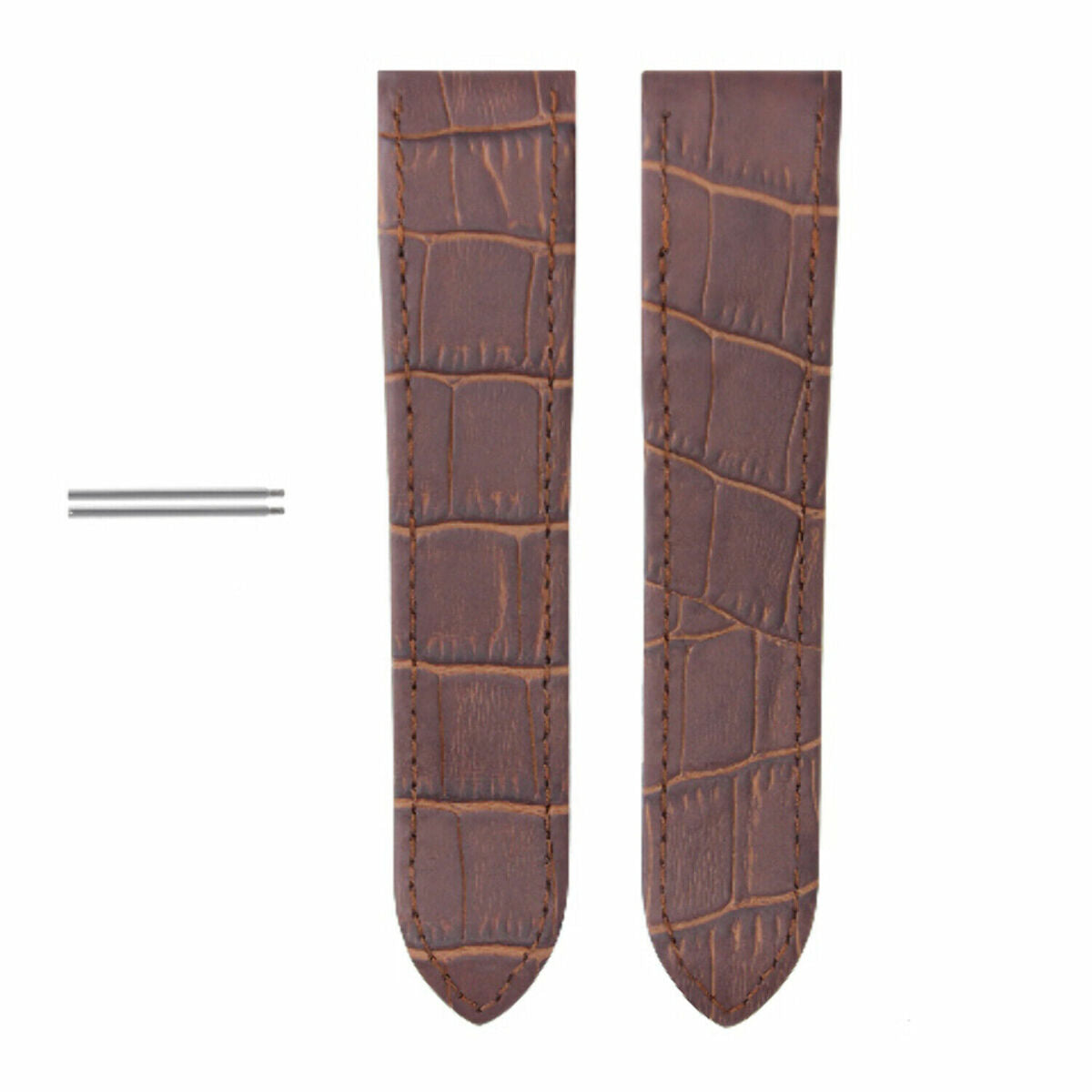 SCREW + 20-23-24.5MM ALLIGATOR GRAIN LEATHER STRAP FOR CARTIER SANTOS 100 XL