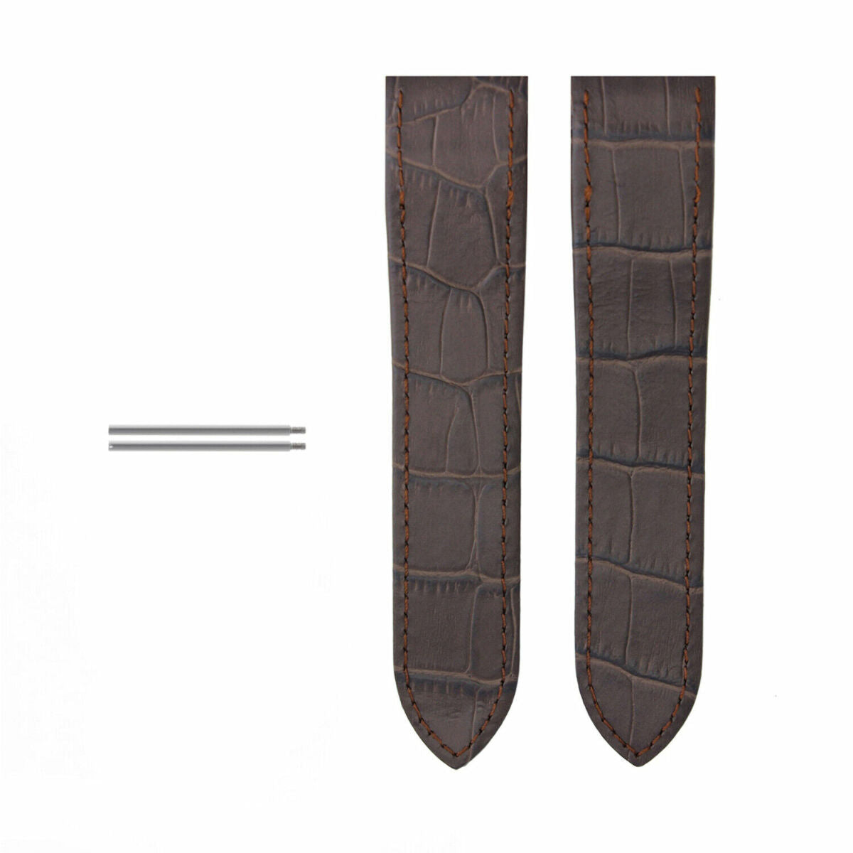 SCREW + 20-23-24.5MM ALLIGATOR GRAIN LEATHER STRAP FOR CARTIER SANTOS 100 XL