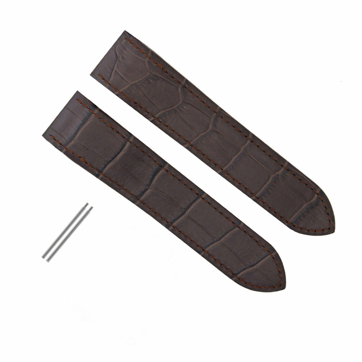 SCREW + 20-23-24.5MM ALLIGATOR GRAIN LEATHER STRAP FOR CARTIER SANTOS 100 XL